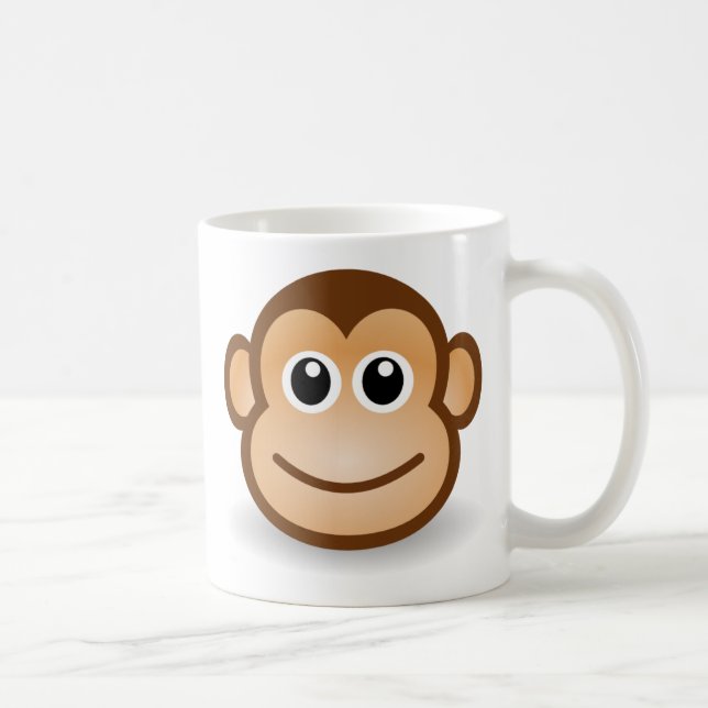 Mug Visage heureux de singe de bande dessinée mignonne (Droite)