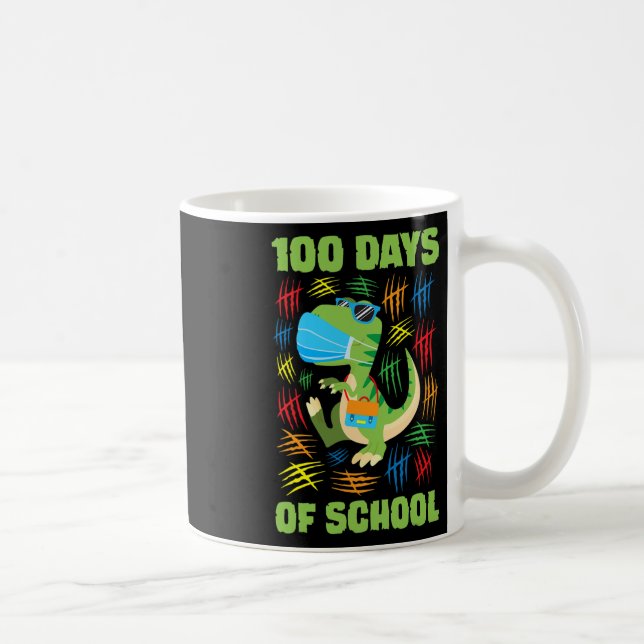 Mug Visage Masque Amusant 100 Jours De Garçons D'École (Droite)
