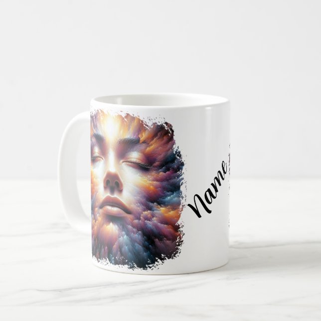 Mug Visage mélangé avec des nuages colorés (Devant gauche)