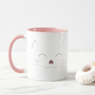 Mug Visage mignon de chat - rose
