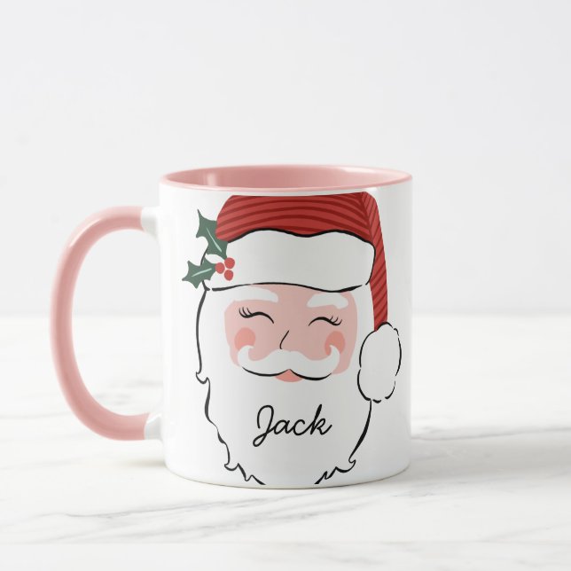Mug Visage Père Noël personnalisé | Ho, Ho, Ho (Gauche)