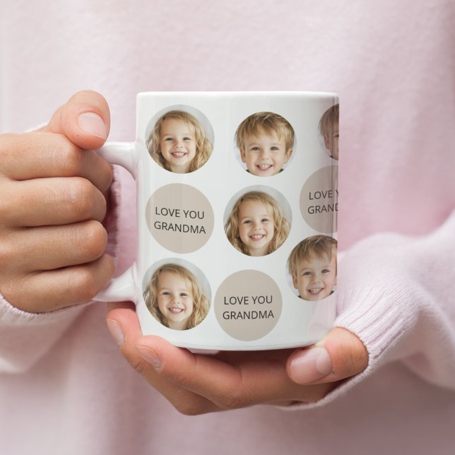 Mug Visage personnalisé à deux photos | Je T'Aime Gran (Créateur téléchargé)