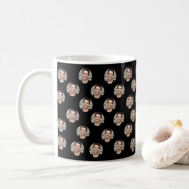 Mug Visage personnalisé drôle, Photo personnalisée (Avec donut)