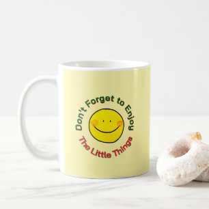 Mug Visage Souriant Jaune Heureux Profitez des Petites