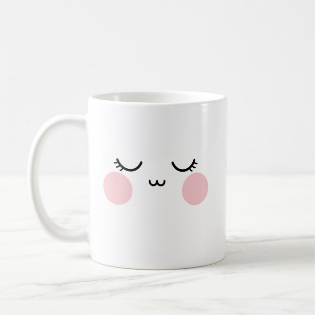 Mug Visage Souriant Mignon Esthétique Moderne (Gauche)