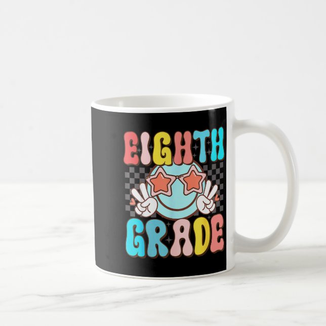Mug Visage souriant rétro groovy de huitième année 8e  (Droite)