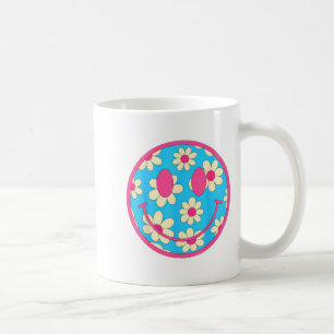 Mug Visage Sourire Fleur Retro Heureux Style Prépa Hom