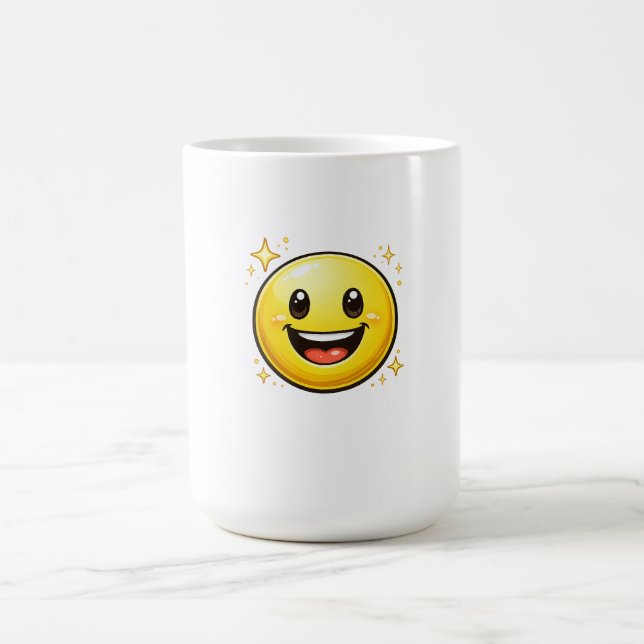 Mug Visage Sourire Heureux avec Étincelles (Centre)