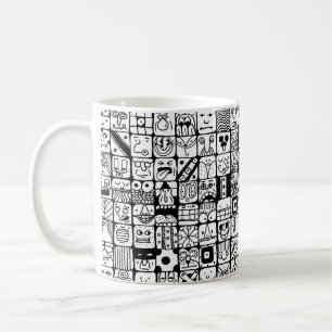 Mug Visages de dessin animé drôles carrés