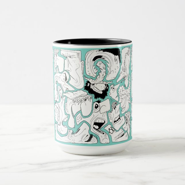 Mug Visages dessin au trait (Centre)