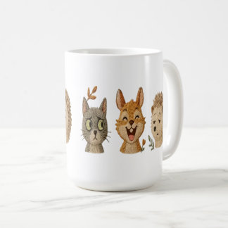 Mug Visages Fantaisistes de la Forêt – Animaux Brodé M