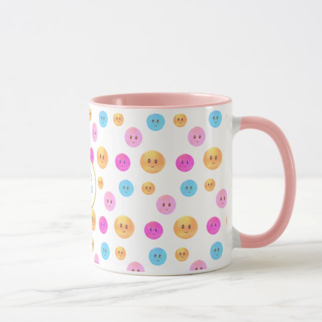 Mug Visages heureux multicolores mignons (Droite)