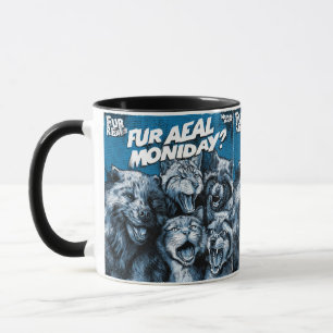 Mug Visages Hurlants dans l'Art de Zine en Noir et Bla