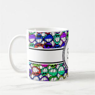Mug visages souriants cool + monogramme