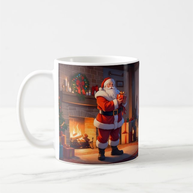 Mug Visite de la veille de Noël de père Noël (Gauche)