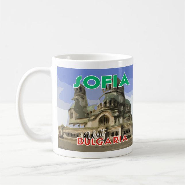 Mug Visite Sofia, Bulgarie J'aime (Gauche)