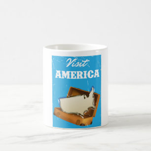 Mug Visitez l'Amérique Affiche de voyage rétro vintage