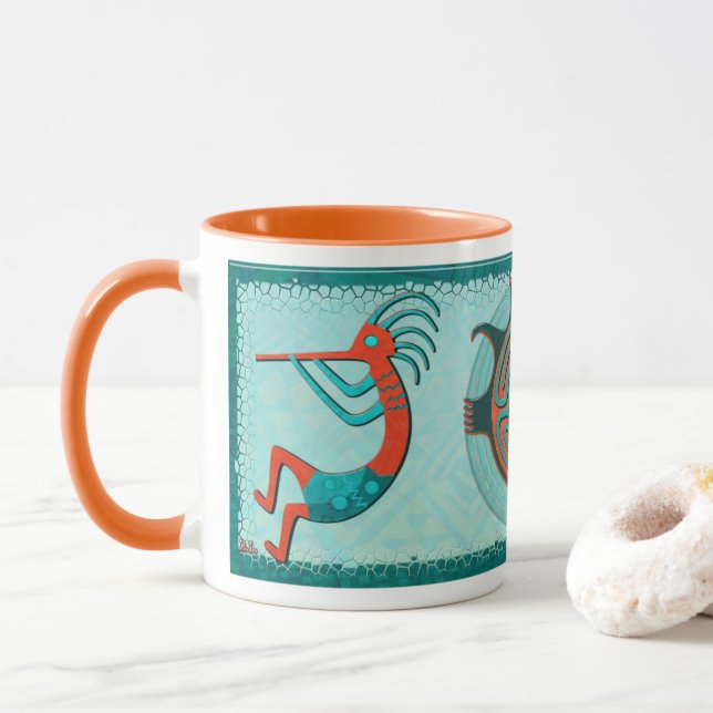 Mug Visitors Native Folk Art (Avec donut)