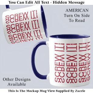 Mug Visser! Message Caché 150R Citation Drôle Américai