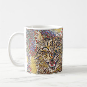 Mug Vitrail multicolore chat en colère