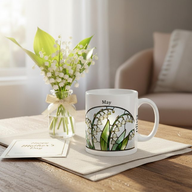 Mug Vitreaux Fleur de Naissance Mai Muguet (Créateur téléchargé)