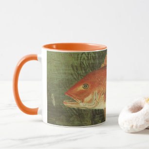 Mug Vivaneau rouge par Kilbourne, Vie marine vintage