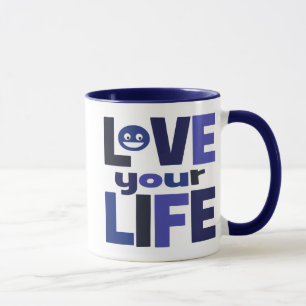 Mug Vivent votre vie, aiment votre bleu de la vie