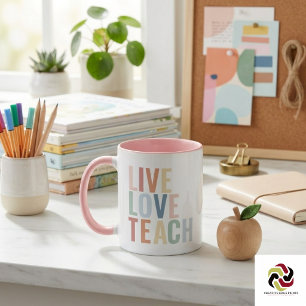 Mug Vivez Amour Enseignez Arc-en-Ciel Remerciement Ens