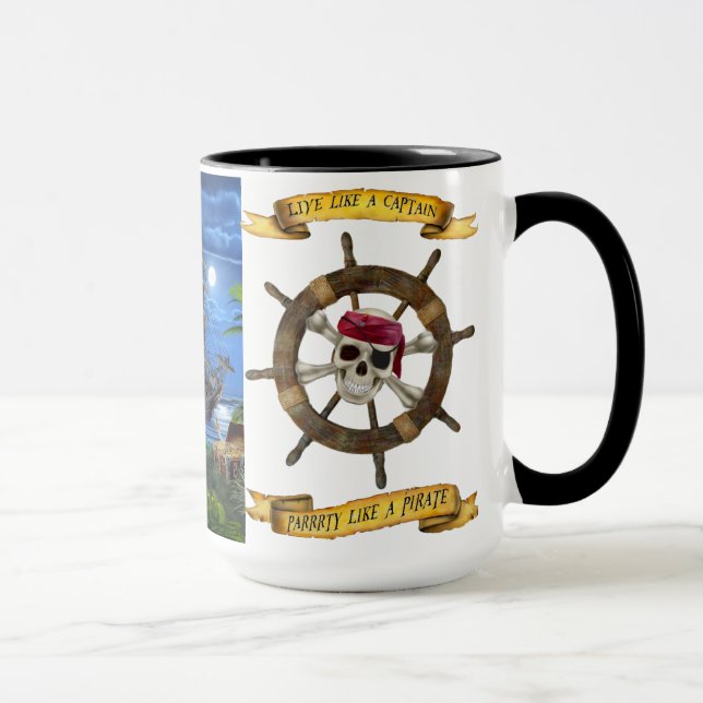 MUG VIVEZ COMME UN CAPITAINE PARTY LIKE A PIRATE (Droite)