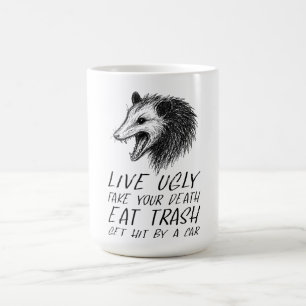 Mug Vivez Vilain Fake Votre Mort Manger Trash Drôle Op