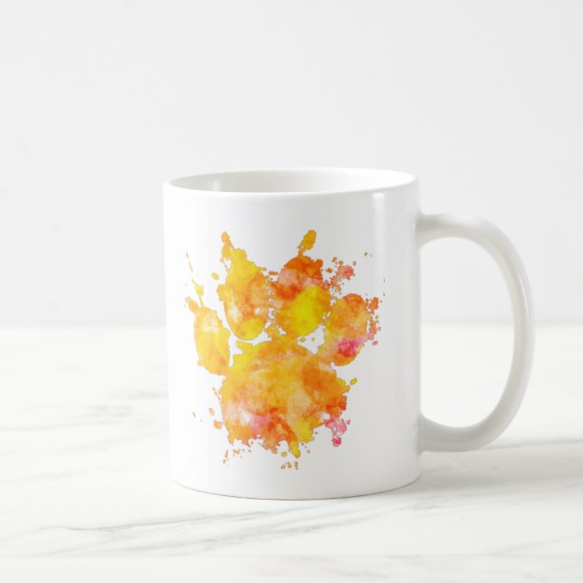 Mug Vivid Aquarelle Splash Chien Empreinte de patte (Droite)