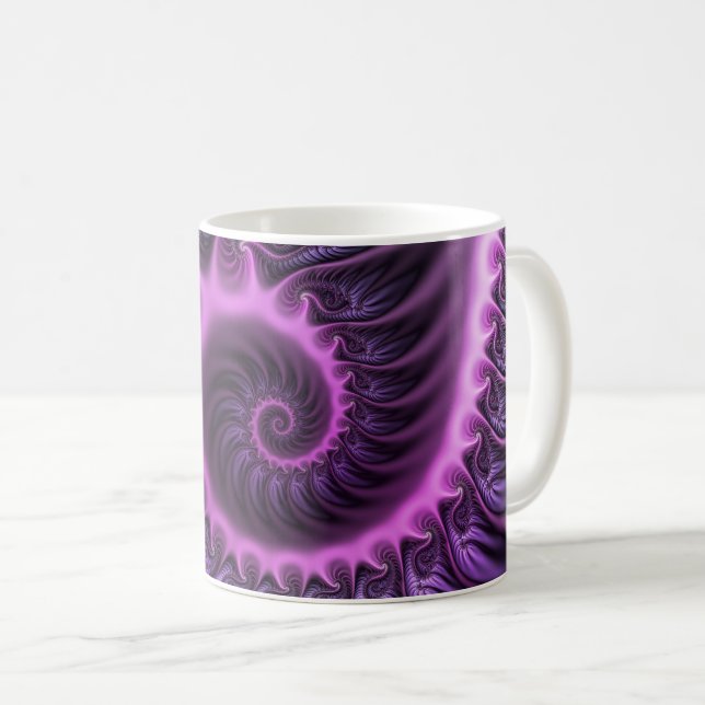 Mug Vivid Cool Abstrait rose violet Fractal Art Spiral (Devant droit)