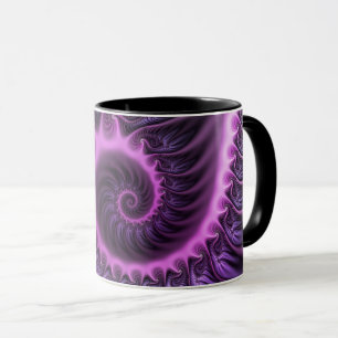Mug Vivid Cool Abstrait rose violet Fractal Art Spiral