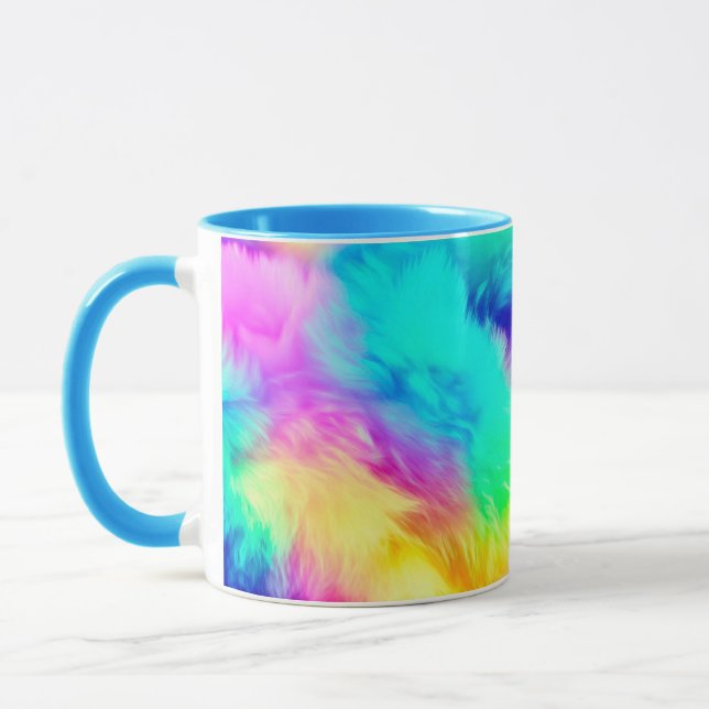 Mug Vivid Rainbow Fluffy Fur Texture-75201 (Gauche)