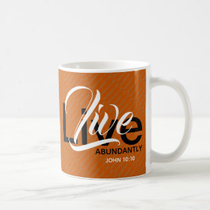 Mug VIVRE ABONDAMMENT chrétienne Abondante Vie Orange