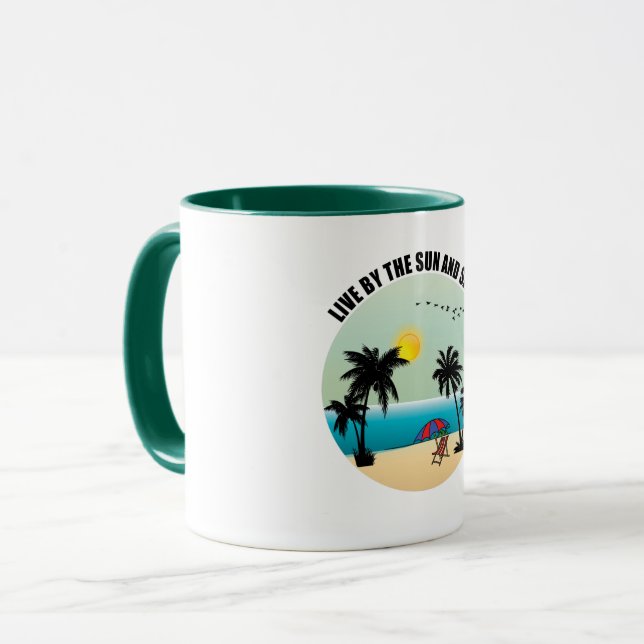 Mug vivre au soleil et au sable (Devant gauche)