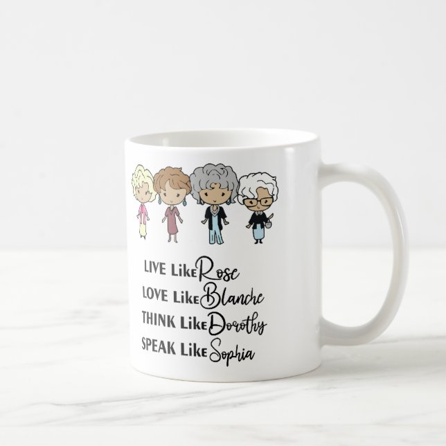Mug Vivre comme un Rose Amour comme Blanche Penser com (Droite)