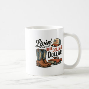 Mug Vivre de ce dollar à col bleu Cowboy patriotique