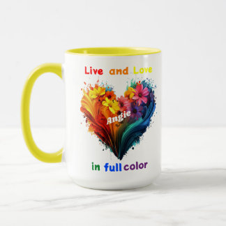 Mug Vivre Et Aimer En Couleur Pleine