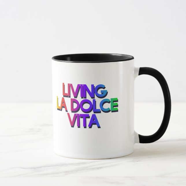Mug Vivre la dolce vita Je suis amoureux (Droite)