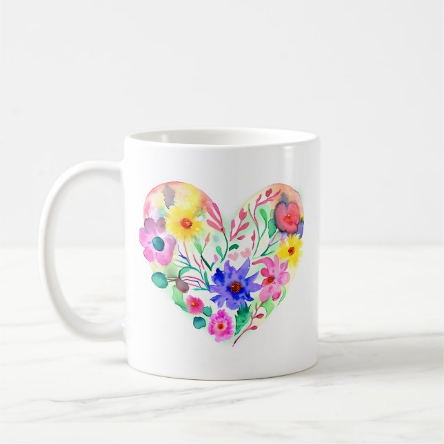 Mug Vivre la vie avec tout votre coeur Citation (Gauche)