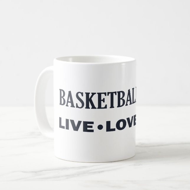 Mug Vivre l'amour jouer de basket vie (Devant gauche)