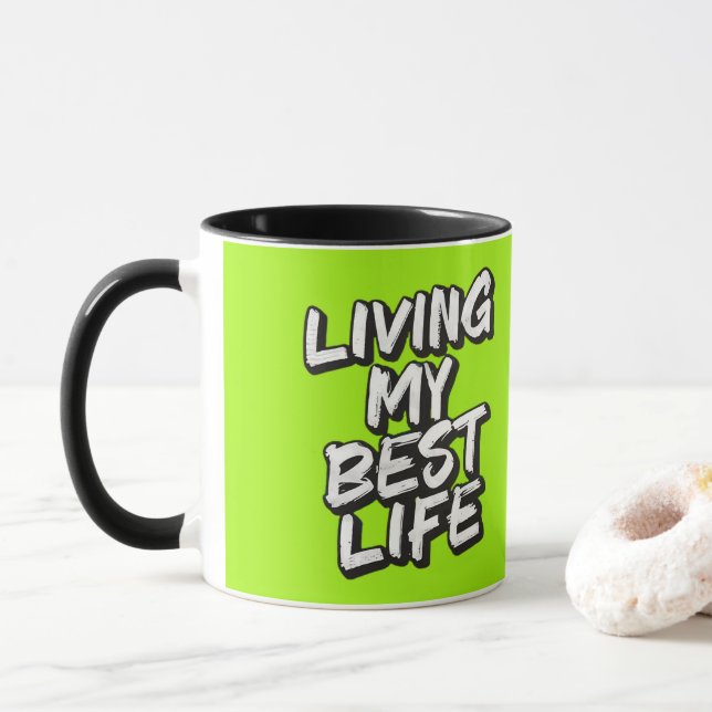 Mug Vivre ma meilleure vie (Avec donut)