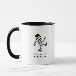 Mug vivre mon meilleur squelette après vie heureux