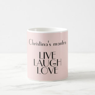 Mug VIVRE RIRE AMOUR Inspirationnel Citation rose Mini