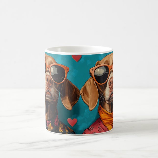 Mug Vizsla avec Roses de la Saint-Valentin  (Centre)