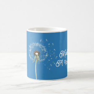 Mug Vœu de la Fleur de Pissenlit Bleu