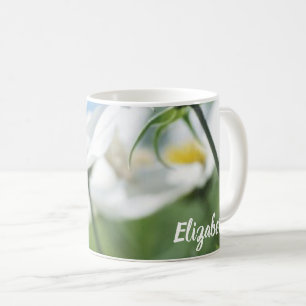 Mug Vœux avec des marguerites blanches personnalisées