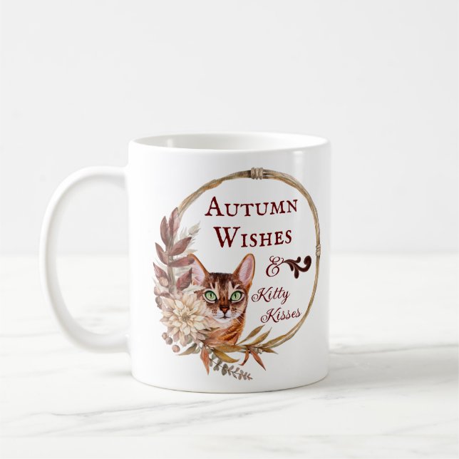 Mug Voeux d'automne & Baisers Kitty, Automne, Saison (Gauche)