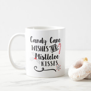 Mug vœux de canne en sucre et baisers de gui